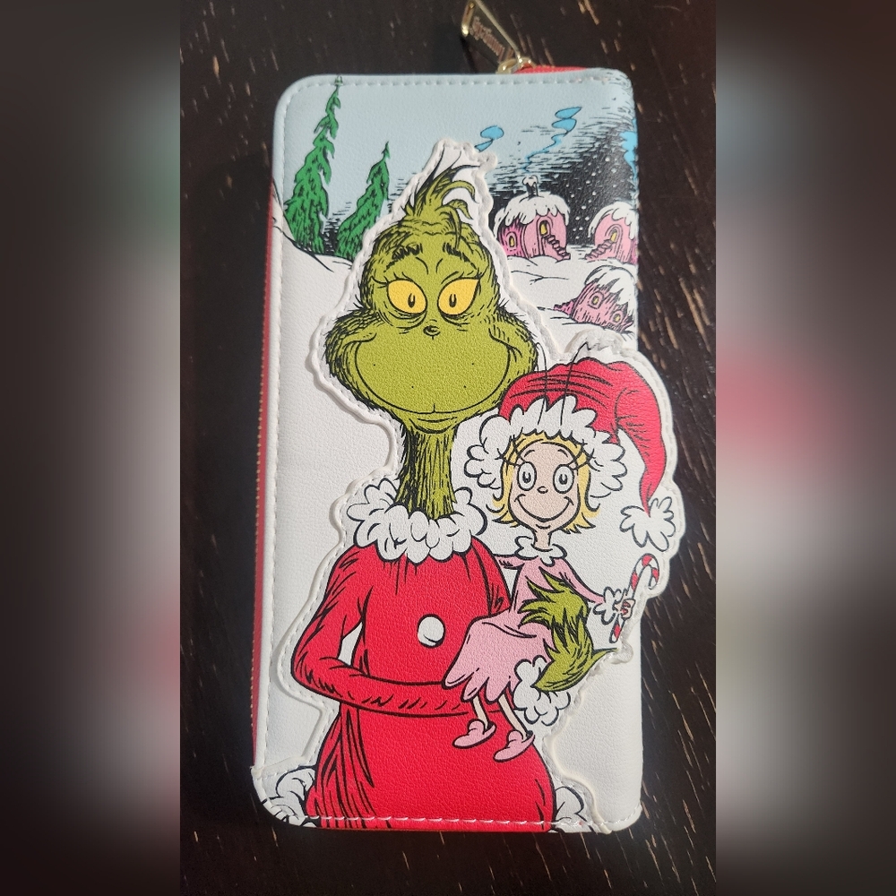Loungefly Dr. Seuss' How the Grinch Stole Christmas Santa Grinch Wallet NWOT